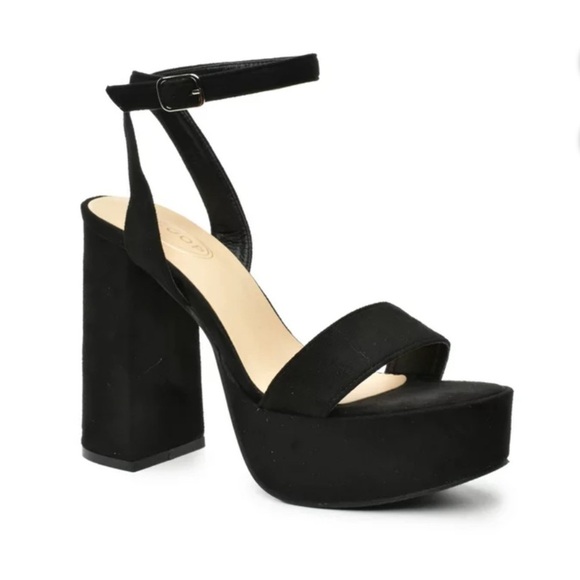Scoop NYC Shoes - Scoop Miller Black Micro ankle strap heel Sandals
